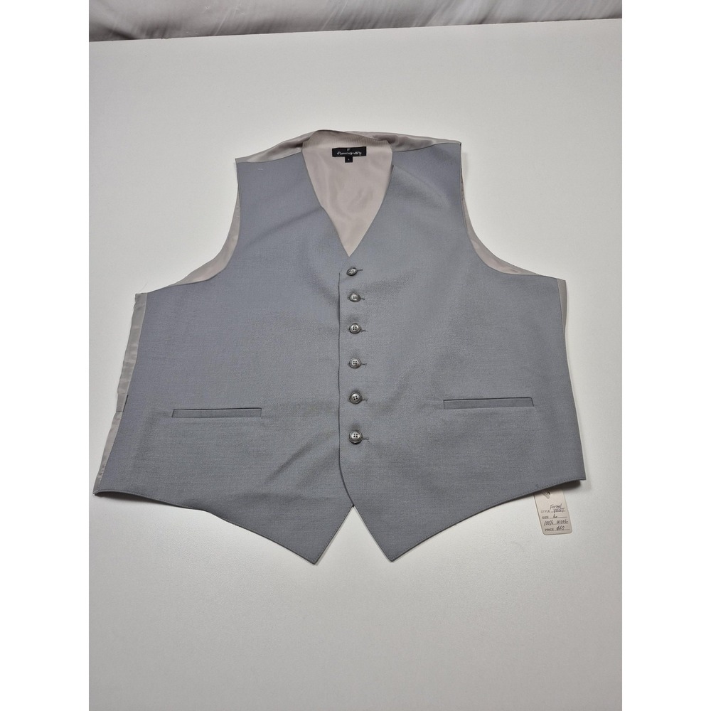 Fumagalli's Suit Vest Mens L Gray 100% Wool Belted 3 Piece Formal Wedding